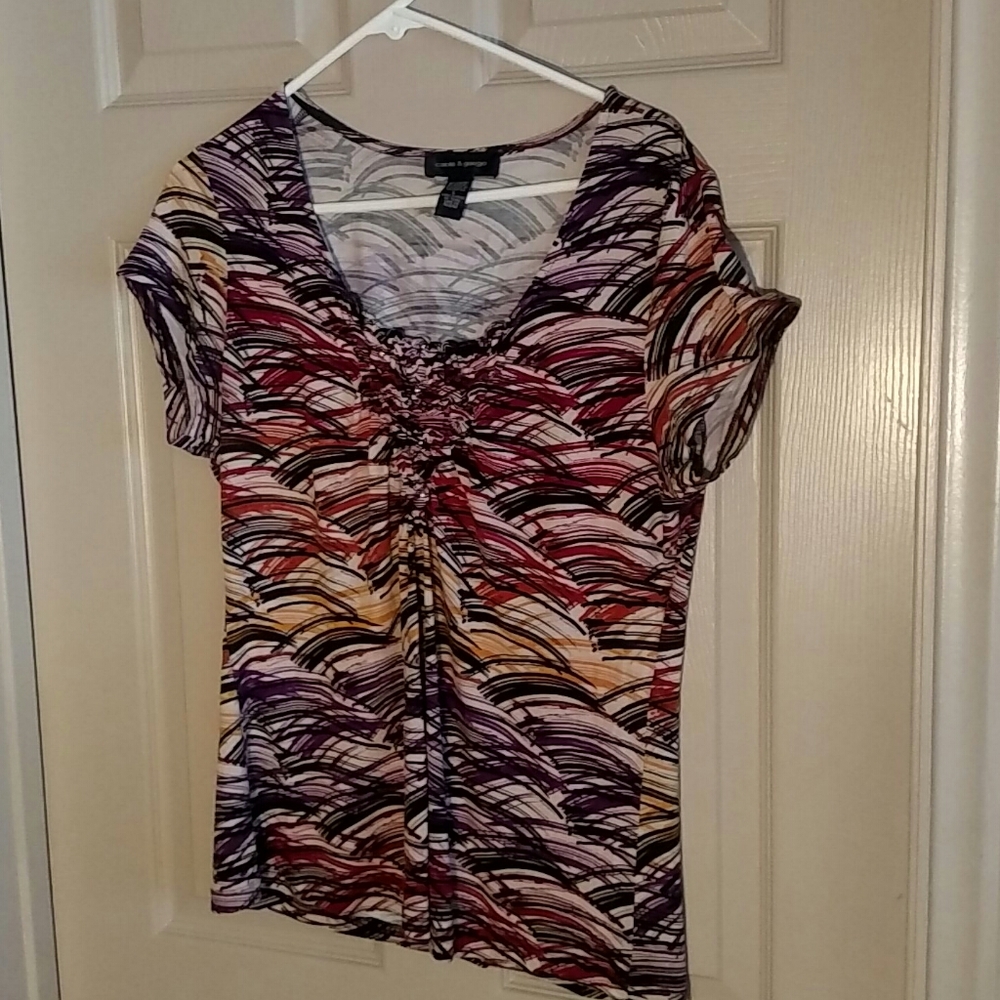 Cable & Gauge Womens Embellished Blouse L